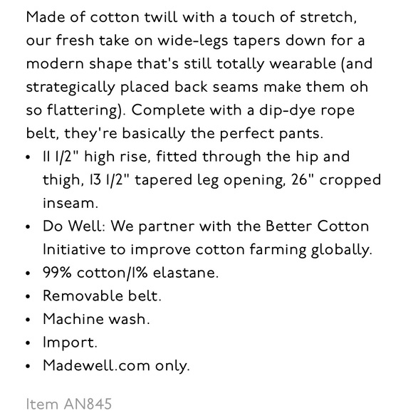 NWT Madwell Taper Crop Size 33 - Picture 3 of 13